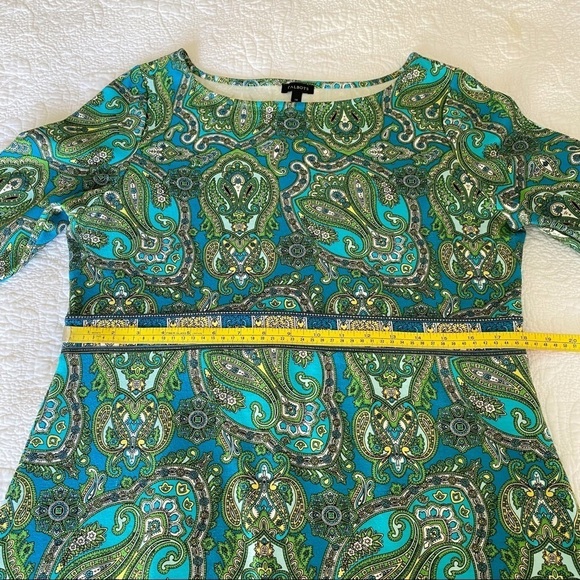 Talbots Paisley Knit 3/4 Sleeve Dress - 14 - Picture 7 of 10